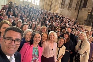 Andy Burnham posed with Labour MPs on Monday